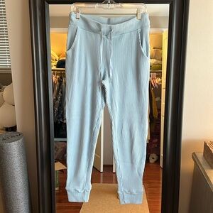✨ LETT Blue Ribbed Cotton Lounge Set — Sweatshirt & Joggers — Size Small ✨